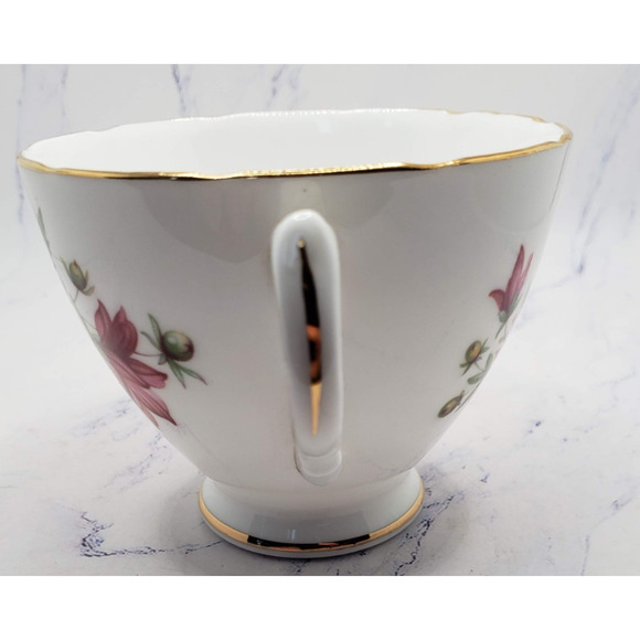 Royal Vale Bone China Pink Floral Tea Cup & Saucer Gold Trim Made In England VTG - Picture 10 of 16